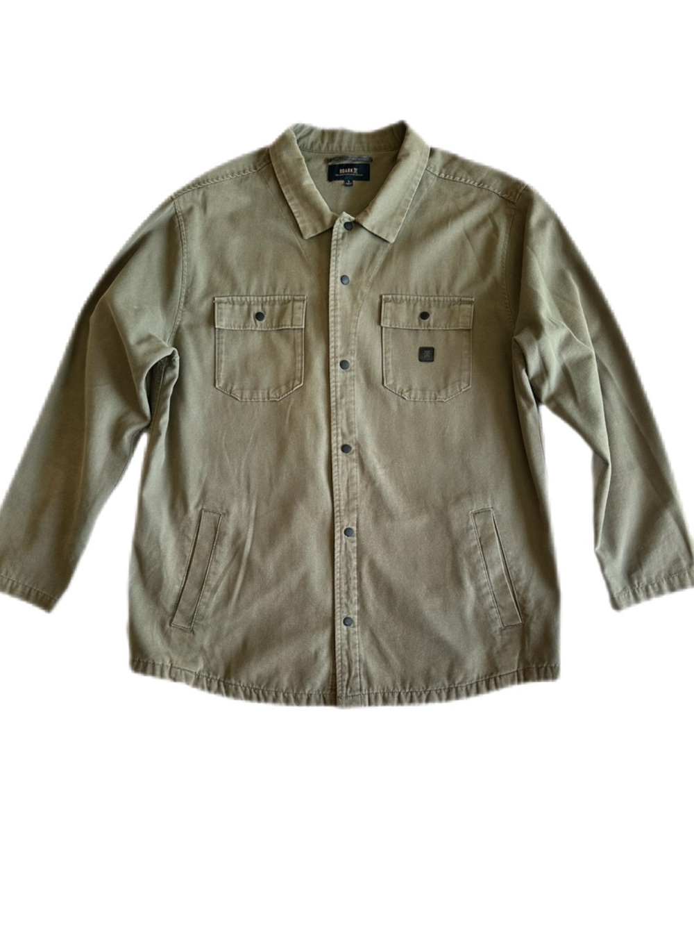 Men’s Roark Hebrides Unlined Jacket Military Green Canvas Shacket Size L